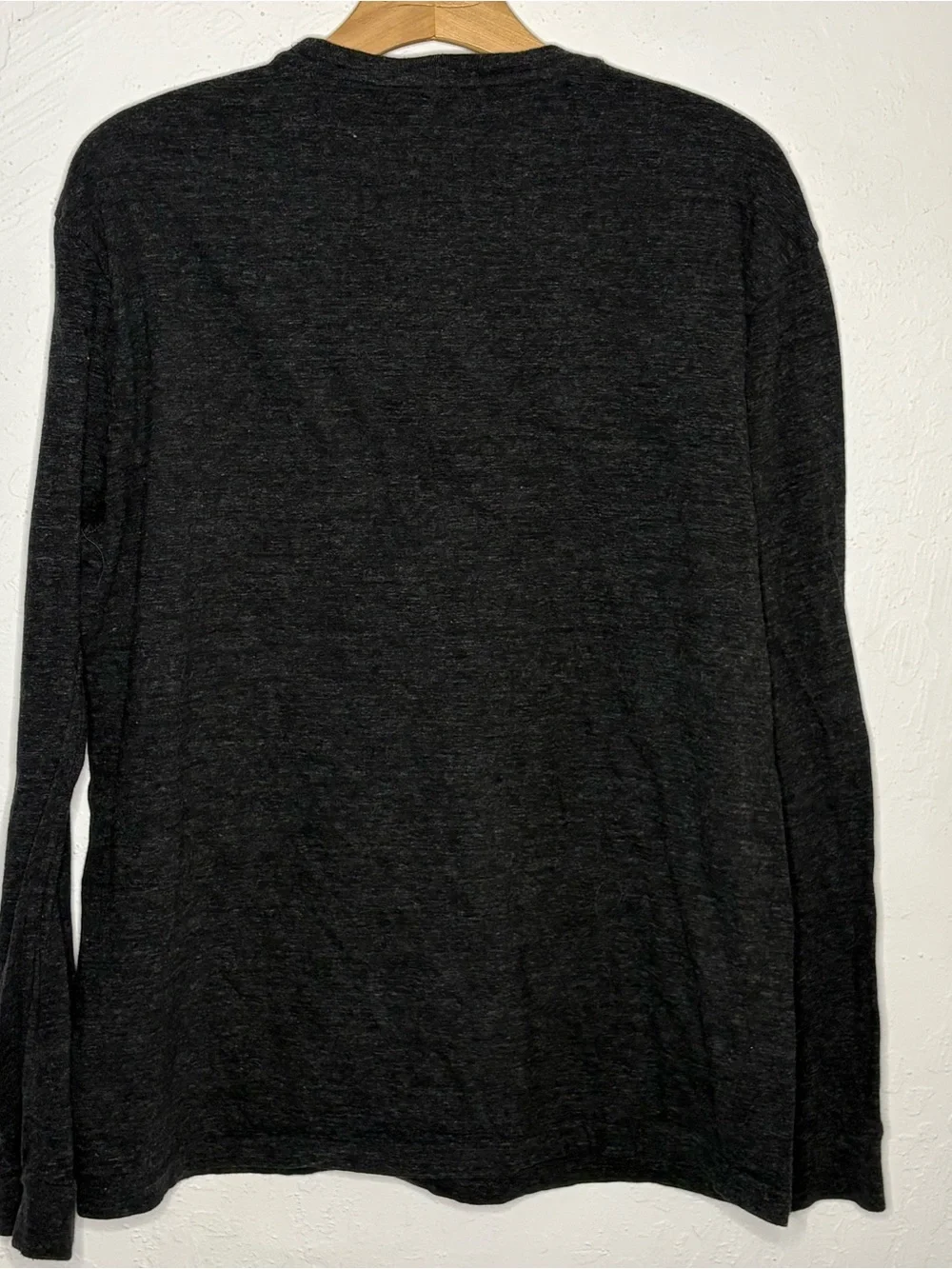 Polo Ralph Lauren Shirt Mens L Black Heather Long Sleeve Classic Fit Tee